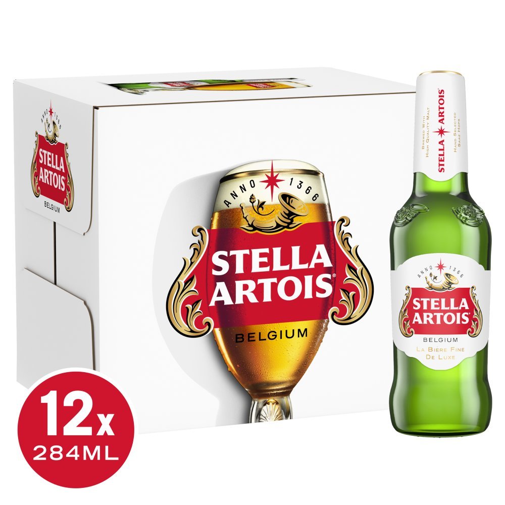 Stella Artois Premium Lager Beer Bottles 12x284ml
