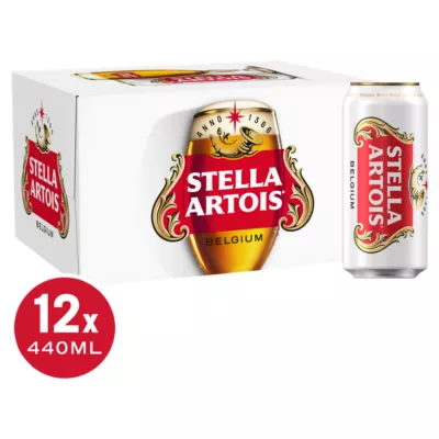 Stella Artois Premium Lager Beer Cans 12x440ml