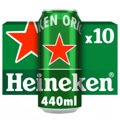 Heineken Original Premium Lager Beer 5% ABV Cans 10x440ml